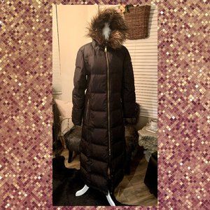 Calvin Klein Maxi Length Down Jacket w/Faux Fur